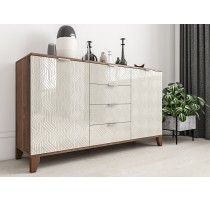 "Сканди Lux 25" комод на ножках с глянцевым фасадом